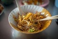 Fried Hokkien Noodles in the southern of Thailand Royalty Free Stock Photo