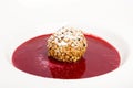 FRIED ICE CREAM WITH FRUIT COULIS Royalty Free Stock Photo