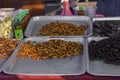 Fried insects in the market Royalty Free Stock Photo