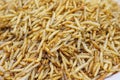 Fried insects mealworms or silk worms for snack, Thai food at market