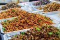 Fried insects on the streets ain Asia, Thailand Royalty Free Stock Photo