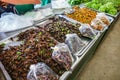 Fried insects on the streets of Thailand Royalty Free Stock Photo