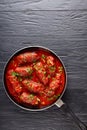 Fried italian Braciole in a skillet Royalty Free Stock Photo