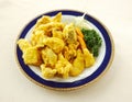 Fried king oyster mushroom with black pepper / salted egg Royalty Free Stock Photo