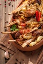 Fried lamb chops with fried onions Royalty Free Stock Photo