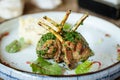 Fried lamb chops with mashed potato Royalty Free Stock Photo