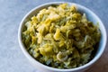 Fried Leek Slices in a bowl. Royalty Free Stock Photo