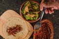 Fried maguey worms with tortilla chips and guacamole