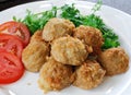 Fried meat ball in white dish Royalty Free Stock Photo