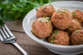 Fried meatballs on plate Royalty Free Stock Photo