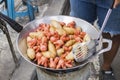 Fried meatballs, street food, Thai style Royalty Free Stock Photo