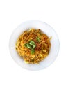 Fried meehoon on white background Royalty Free Stock Photo
