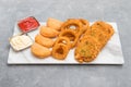 Fried mixed appetizers Royalty Free Stock Photo