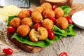 Fried mozzarella cheese stick balls Royalty Free Stock Photo