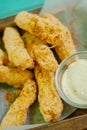 Fried mozzarella cheese sticks breaded Royalty Free Stock Photo