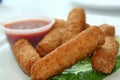 Fried Mozzarella With Sauce Royalty Free Stock Photo