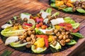 Fried mushrooms champignons with onions in a frying pan Royalty Free Stock Photo