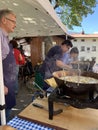 Fried mushrooms feast in Cutigliano. Cutigliano, Tuscany, Italy, October 14th, 2018.