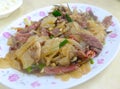 Fried mutton slice with green scallion and squash