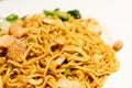 Fried noodle close shot for restaurant poster or food menu book