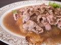 Fried noodle with jarret beef shank in gravy Royalty Free Stock Photo
