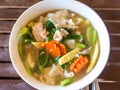 Fried noodle with pork and mixed vegetables Royalty Free Stock Photo