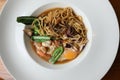 Fried noodle with soy sauce , hokkien mee Asian food Royalty Free Stock Photo