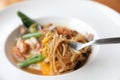 Fried noodle with soy sauce , hokkien mee Asian food Royalty Free Stock Photo