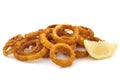 Fried Onion Rings Over White Royalty Free Stock Photo