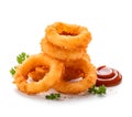 Fried onion rings with sauce