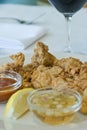 Fried oysters Royalty Free Stock Photo