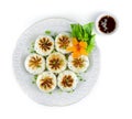 Fried Pan Steamed Bun or Sheng Jian Bao filled with Mince Pork Royalty Free Stock Photo