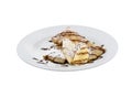 Fried pancakes with banana Royalty Free Stock Photo