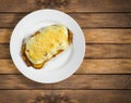 Fried patacon with shredded chicken with cheese Royalty Free Stock Photo