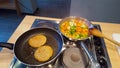 Fried patties with vegetables