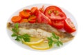 Fried plaice with lemon