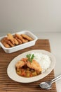 Fried Pork or Chicken Cutlet Tonkatsu Curry with White Rice Royalty Free Stock Photo