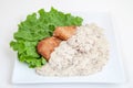 Fried pork chops with mushroom sauce Royalty Free Stock Photo