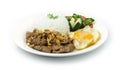 Fried Pork with Garlic Served Fried Egg and Rice Royalty Free Stock Photo