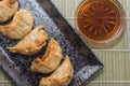 Fried pork gyoza dumplings