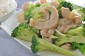 Fried pork jowl broccoli