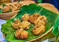 Fried pork in market bangkok thailand