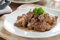 Fried pork rib with seasame in thai cusine Royalty Free Stock Photo