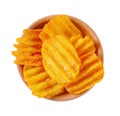 Fried potato chips, ribbed Royalty Free Stock Photo