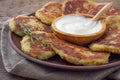 Fried potato pancakes - draniki or deruny Royalty Free Stock Photo