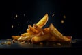 Fried potato wedges. Generative AI