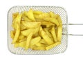 Fried potatoes in deep fryer Royalty Free Stock Photo