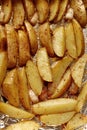 Fried potatoes in foil from oven