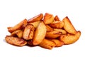 Fried potatoes isolated on white background