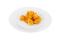 Fried potatoes side dish on isolated background